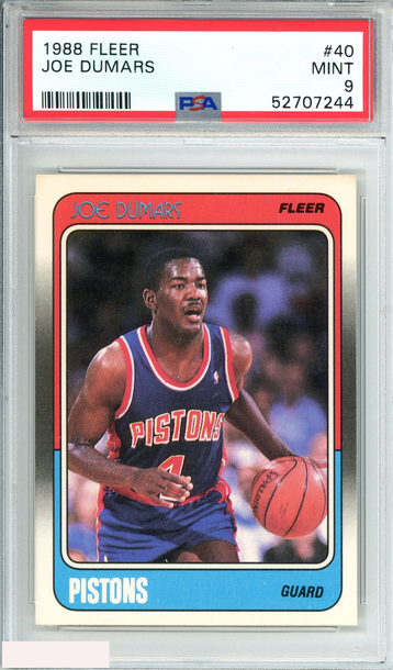 1988 FLEER JOE DUMARS #40 DETROIT PISTONS PSA 9 MINT