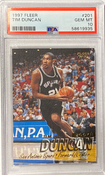 1997-98 Fleer Tim Duncan 201 RC rookie PSA 10 GEM MINT