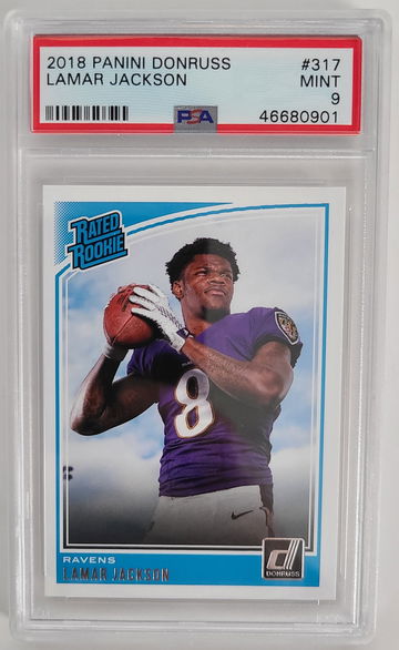 2018 Panini Donruss Lamar Jackson Rated Rookie #317 PSA 9 MINT 