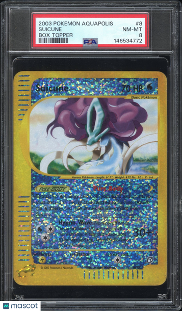 2003 Pokemon Aquapolis Box Topper Suicune Box Topper PSA 8 #8