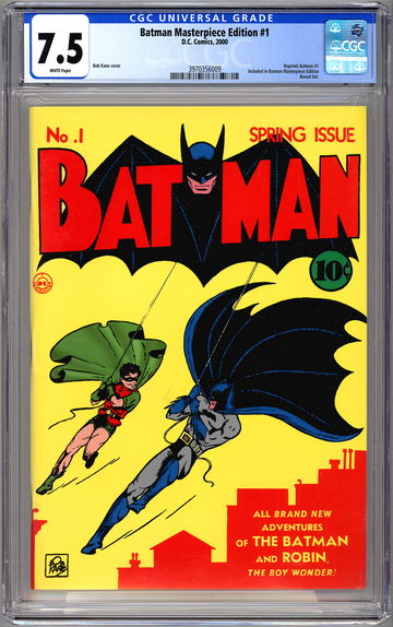 BATMAN #1 CGC 7.5 BOB KANE & JERRY ROBINSON ART MASTERPIECE EDITION REPRINT 2000