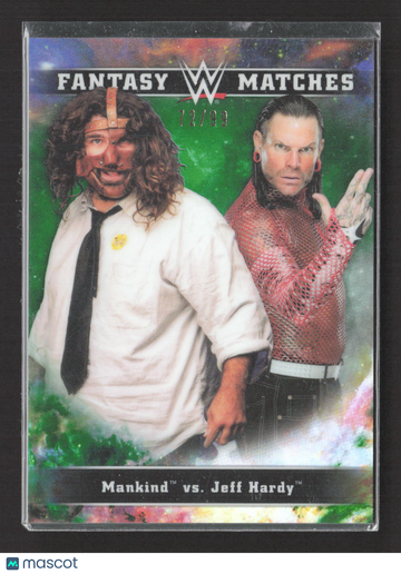 2020 Topps WWE Fully Loaded Fantasy Matches Mankind Jeff Hardy #FM-15 Green /99