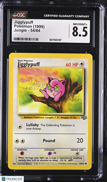 1999 Pokemon Jungle Jigglypuff 54/64 CGC 8.5 #54/64