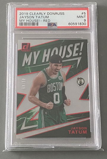 2019 Clearly Donruss Jayson Tatum My House Red /49 PSA 9 Mint