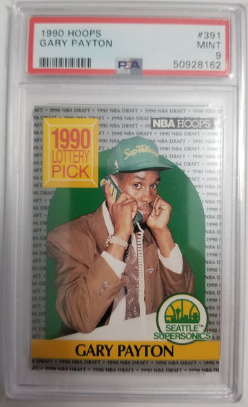 1990 NBA Hoops #391 Gary Payton Rookie Card RC PSA 9 MINT 