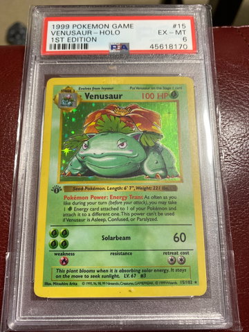 1999 Pokémon venusaur holo 1st edition psa 6 #15