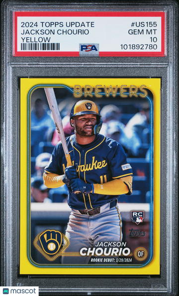 2024 Topps Update Jackson Chourio #US155 Yellow PSA 10