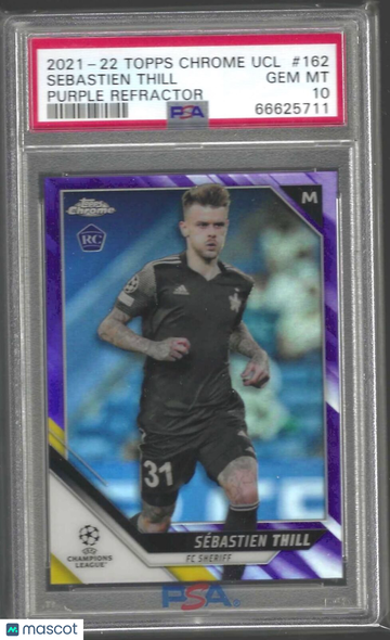 2021 Topps Chrome UEFA Champions League Sebastien Thill #162 Purple Refractor PSA 10