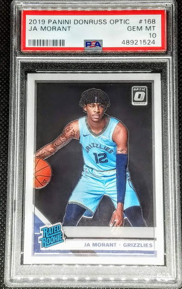 Ja Morant 2019-20 Donruss Optic RC Rookie # 168 Graded PSA 10 Gem Mint