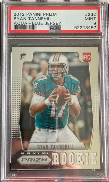 2012 Panini Prizm Ryan Tannehill #232 Aqua Blue Jersey PSA 9 