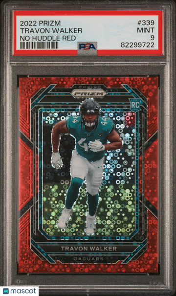 2022 Panini Prizm Travon Walker #339 No Huddle Red PSA 9