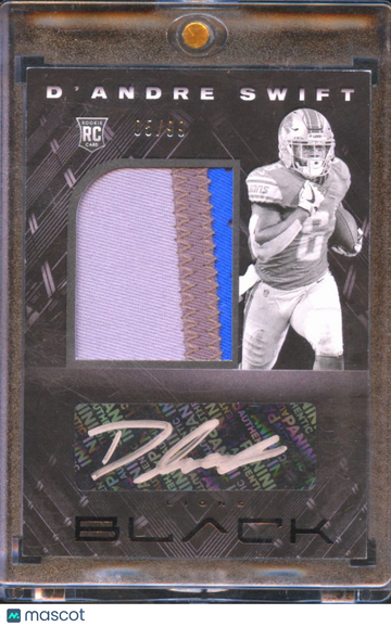 2020 Panini Black D'Andre Swift #208 RC Patch