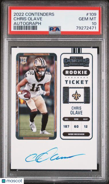 2022 Panini Contenders Chris Olave #109 Autograph PSA 10