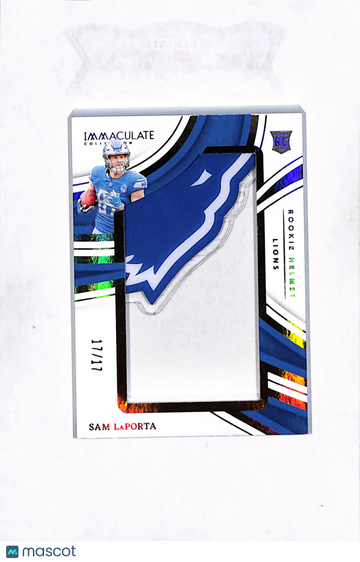 2023 Panini Immaculate Collection Sam LaPorta #HTL-SLA RC Rookie Helmet Memorabilia