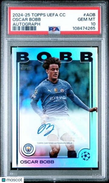 2024-25 Topps UEFA Club Competitions Autographs Oscar Bobb #AOB PSA 10