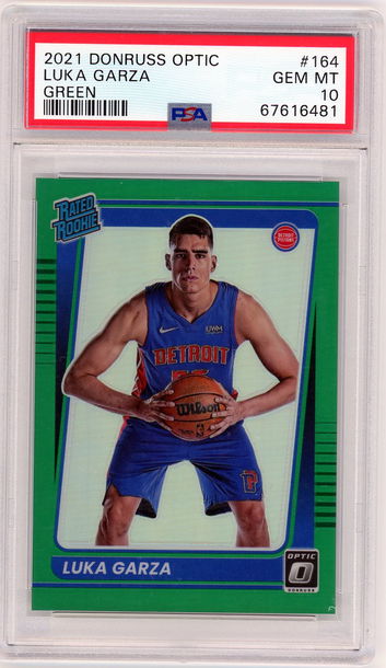 2021 Panini Donruss Optic Green Luka Garza #164 RC /5 PSA 10