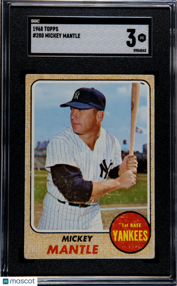 1968 Topps Mickey Mantle #280 SGC 3