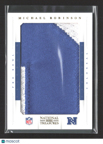 2013 Panini National Treasures Colossal Michael Robinson #17 Prime /4 Event-Worn Material Prime Patch