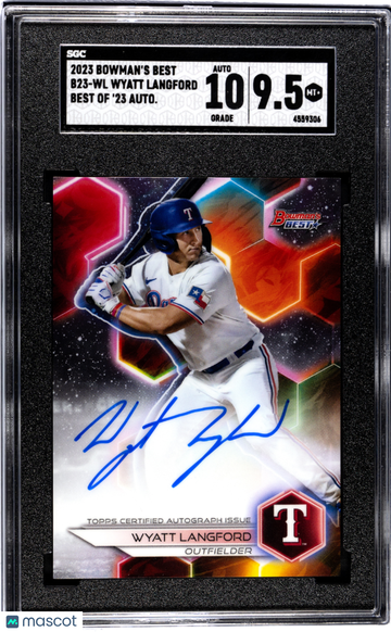 2023 Bowman's Best Wyatt Langford #B23-WL Of '23 Autograph SGC 9.5 Auto 10