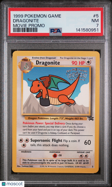 Wizard of the Coast Dragonite Black Star Promo PSA 7 #5
