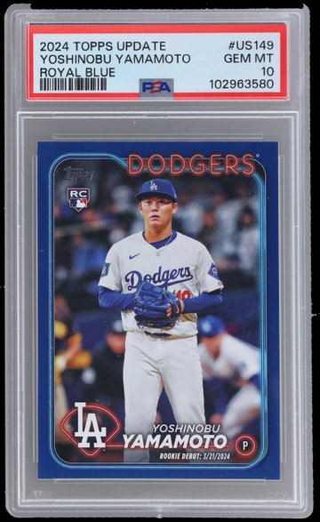 2024 Topps Update Yoshinobu Yamamoto Royal Blue PSA 10