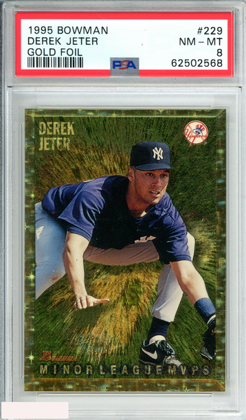 1995 BOWMAN DEREK JETER #229 GOLD FOIL YANKEE ROOKIE RC RARE PSA 8 NM-MT