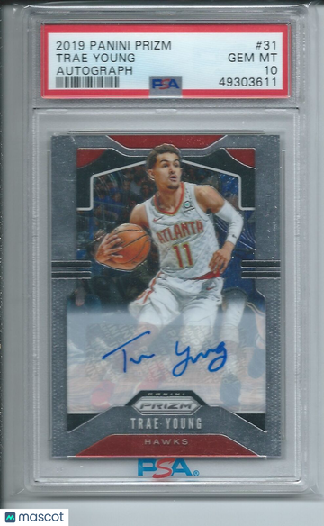 2019 Panini Prizm Trae Young #31 Autograph PSA 10