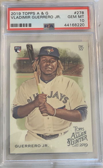 VLADIMIR GUERRERO JR 2019 ALLEN GINTER ROOKIE PSA 10  BLUE JAYS #278