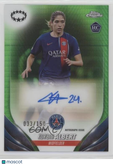 2023-24 Topps Chrome Uefa Women's Champions League Korbin Albert #A-KA Neon Green Prism Refractor 033/150 Parallel/Varie