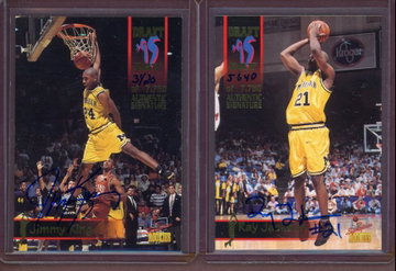 Michigan Wolverines FAB FIVE autos of Jimmy King and Ray Jackson