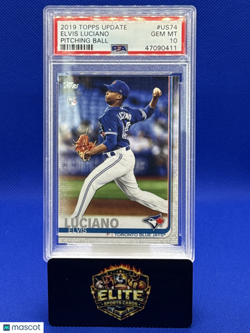2019 Topps Update Elvis Luciano #US74 Pitching Ball RC PSA 10