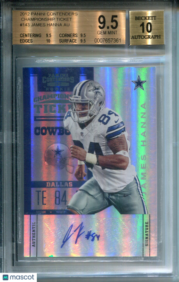 2012 Panini Contenders Championship Ticket James Hanna #143 BGS 9.5 Auto 10