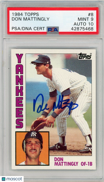1984 Topps Don Mattingly #8 PSA 9 Auto 10