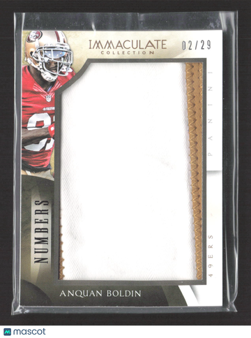 2015 Panini Immaculate Collection Anquan Boldin #IM-AB Numbers /29 Patch Game-worn material