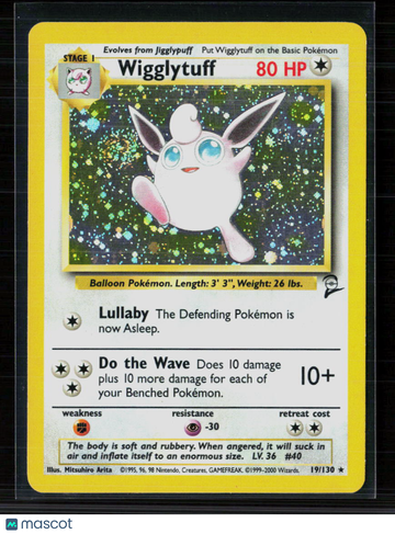 2000 Base Set 2 Wigglytuff Holo Rare #19/130