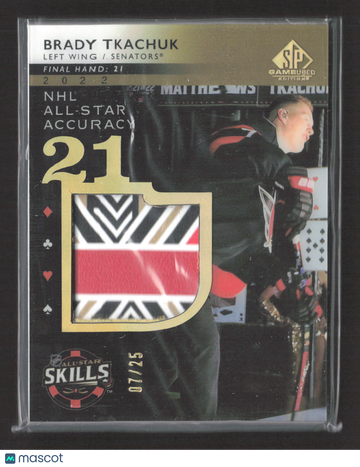2023 Upper Deck SP Game Used Edition Brady Tkachuk #ASA-5 Event-Used Jersey Patch Memorabilia
