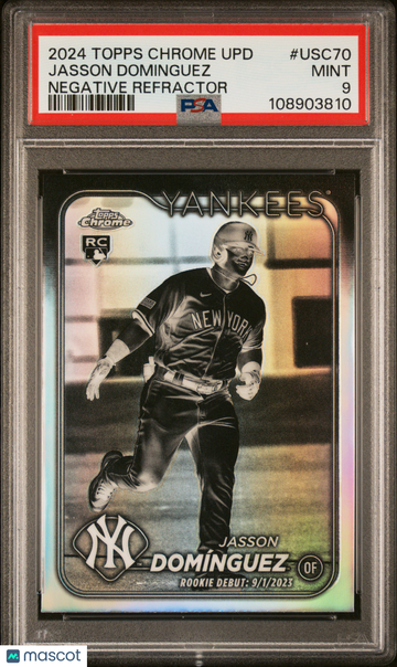 2024 Topps Chrome Update Jasson Dominguez #USC70 Negative Refractor PSA 9