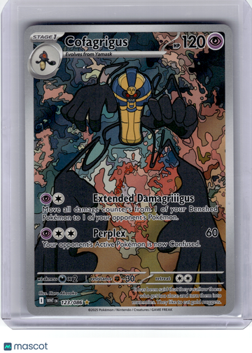 2025 Pokemon—Cofagrigus #123 White Flare—Illustration Rare Holo