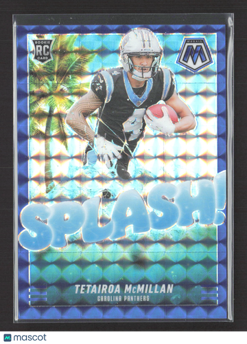 2025 Panini Mosaic Football Splash! Tetairoa McMillan #18 Blue /99 RC
