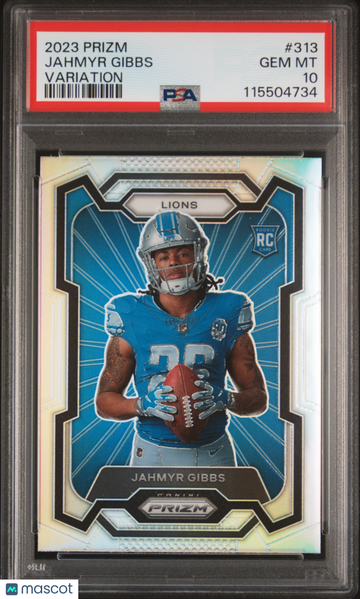 2023 Panini Prizm Jahmyr Gibbs #313 Variation Short Print Rookie PSA 10