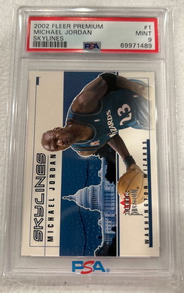 2002 Fleer Premium Micheal Jordan Skylines PSA 9