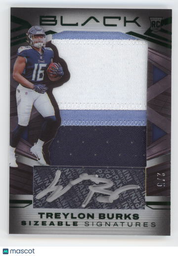 2022 Panini Black Sizeable Signatures Treylon Burks #SSR-TBU /5 RC