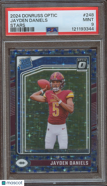 2024 Panini Donruss Optic Jayden Daniels #248 Stars Prizm Parallel/Variety Rookie Base Set PSA 9