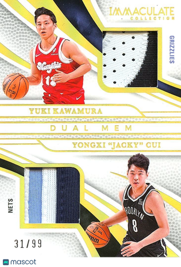 2024 Yuki Kawamura Yongxi "Jacky" Cui Patch Panini Authentic
