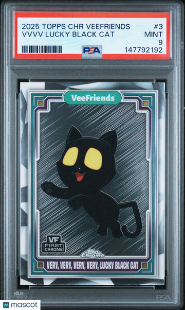 2025 Topps Chrome Veefriends Vvvv Lucky Black Cat #3 PSA 9