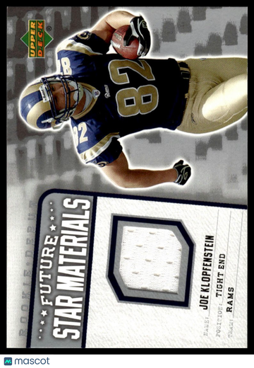 2006 Upper Deck Rookie Debut Joe Klopfenstein #FSM-JK Future Star Materials Silver MEM