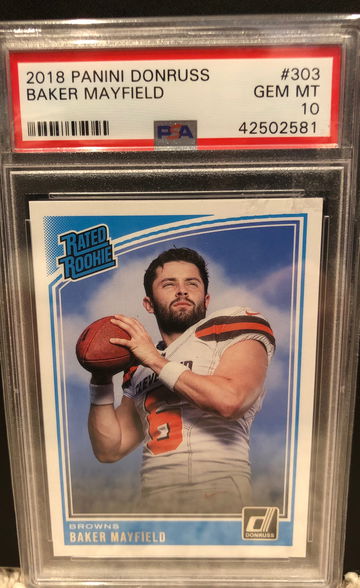 2018 Donruss Baker Mayfield RC #303 PSA Gem Mt 10