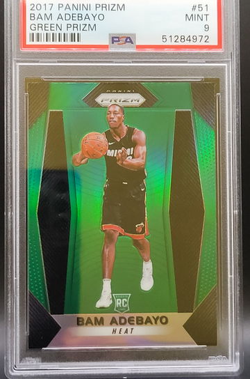 2017 Panini Prizm Green Bam Adebayo #51 PSA 9