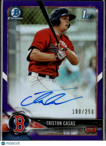 2018 Bowman Chrome Triston Casas #CDA-TC Purple Refractor /250 1st Bowman