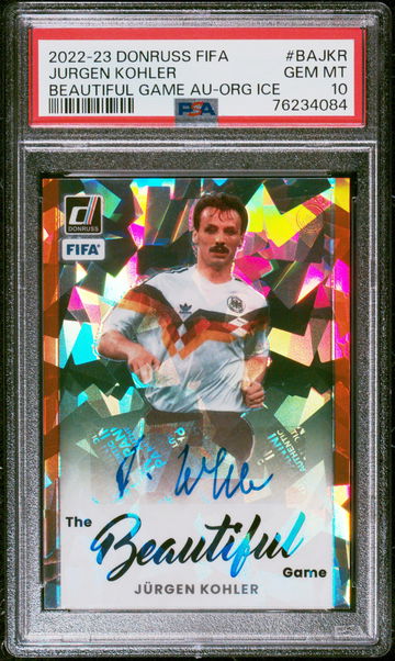 2022 PANINI FIFA DONRUSS JURGEN KOHLER BEAUTIFUL GAME AUTO ORANGE ICE PSA 10